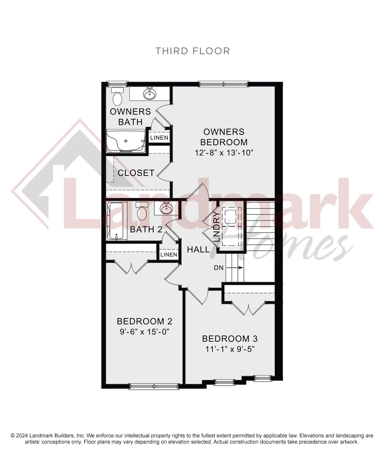 The Linden — third floor plan
